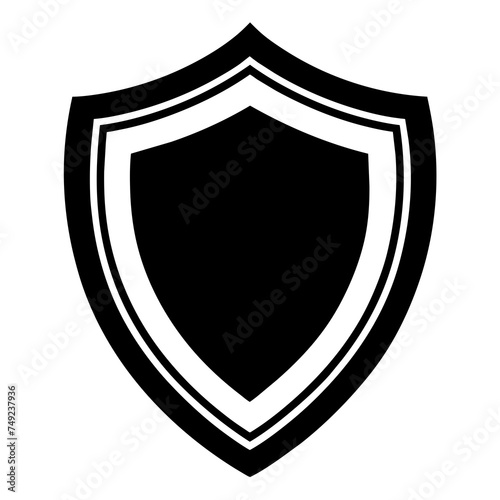 security shield vector silhouette, white background