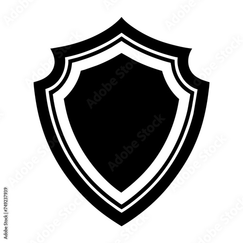 security shield vector silhouette, white background