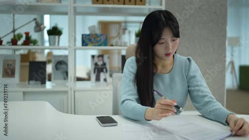 A woman working in the office