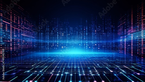 Abstract data flowing technology check pattern background