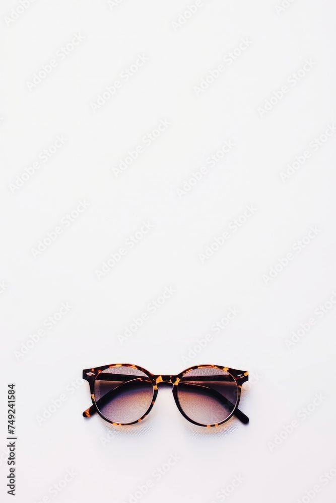 Elegant Tortoiseshell Eyeglasses Positioned Centrally Against a Clean White Backdrop Elegant Tortoiseshell Eyeglasses Positioned Centrally Against a Clean White Backdrop
