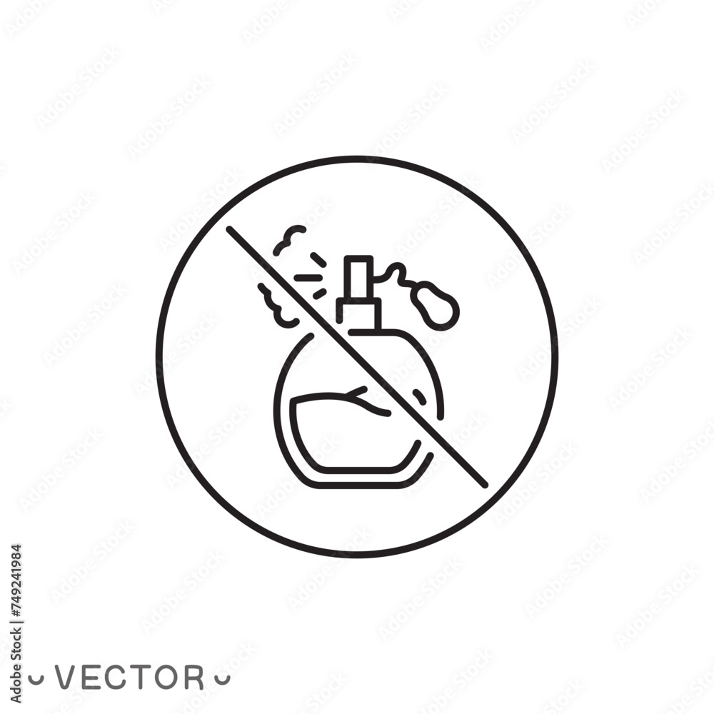 no scent icon, aroma free, smell absence concept, does not contain odor