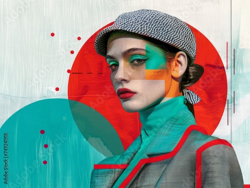 Fashion inspired shoot featuring style designer alexandra bozart, digital collage background photo