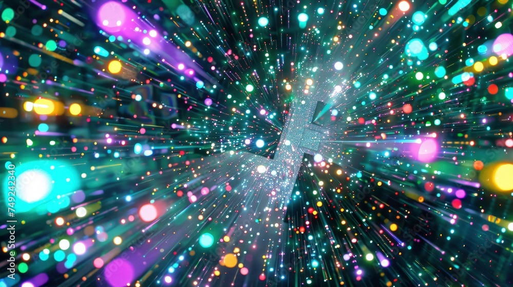 Obraz premium Digital Big data technology background