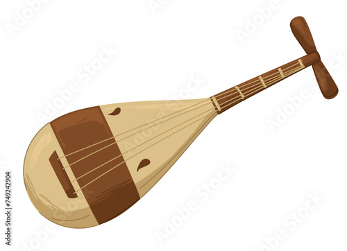 Liuqin string music instrument of China, culture photo