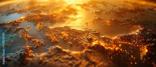 Earths Surface During Sunset