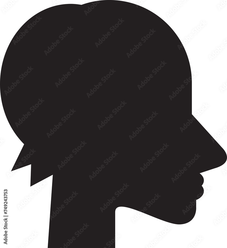 Silhouette Male Head Side View Avatar Silhouette Male Head Side View Avatar