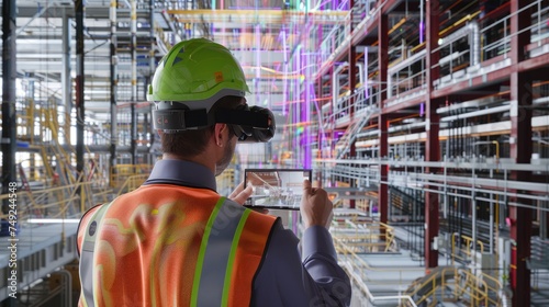 Engineer with augmented reality glasses