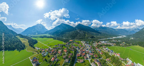 Stanzach im Naturpark Tiroler Lech im Luftbild