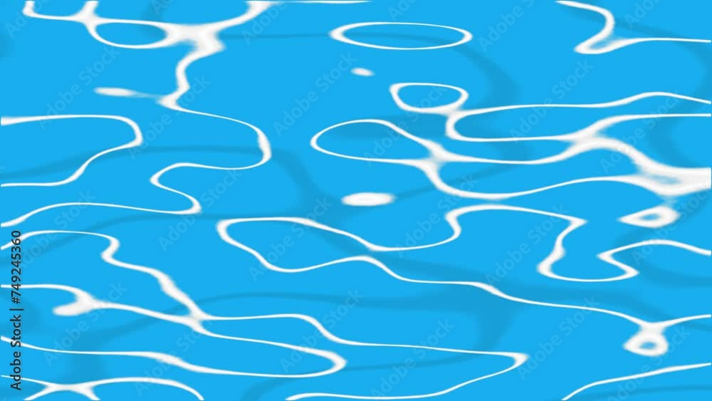 Cartoon animation of water in the sea. Blue waves. 4k video for your project.