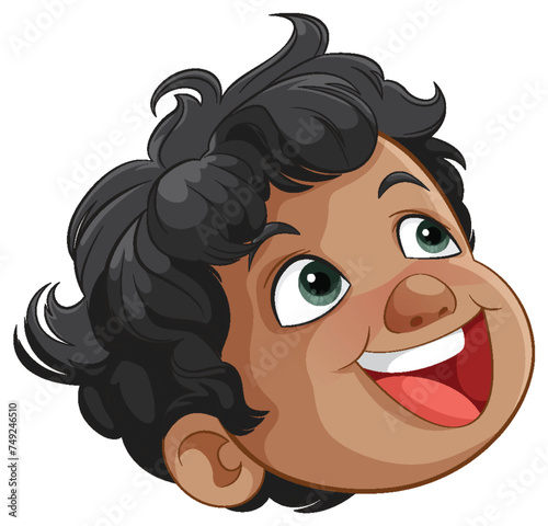 Vector illustration of a happy, smiling young boy