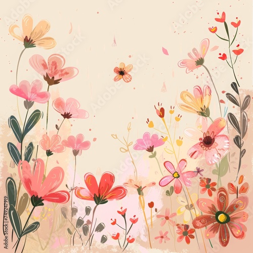 Floral branch spring background. spring background with flowers © Sabina Gahramanova