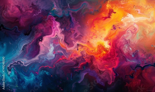 abstract background with watercolor flames vibrant colors