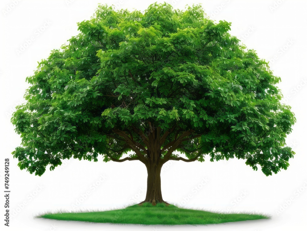 Tree With Green Leaves on White Background Tree With Green Leaves on White Background
