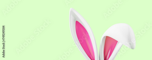 Easter bunny ears over green