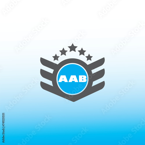 AAB letter logo vector design blue an white gradient color background AAB letter logo - icon design 