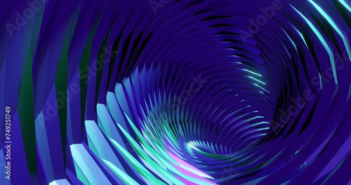 Futuristic background rotating spiral structure 3d render