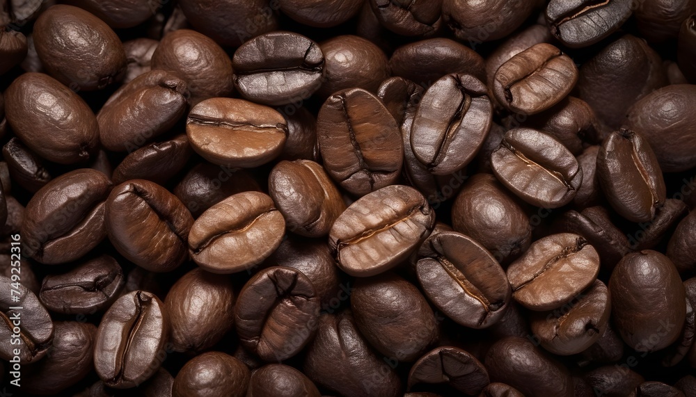 Close up of a pile of coffee beans Close up of a pile of coffee beans