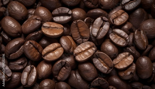 Close up of a pile of coffee beans