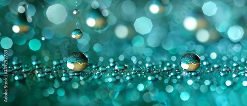 Group of Bubbles Floating on Top of Green Surface