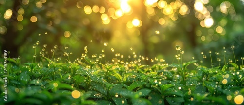 Sunlight Filter Through Trees and Grass