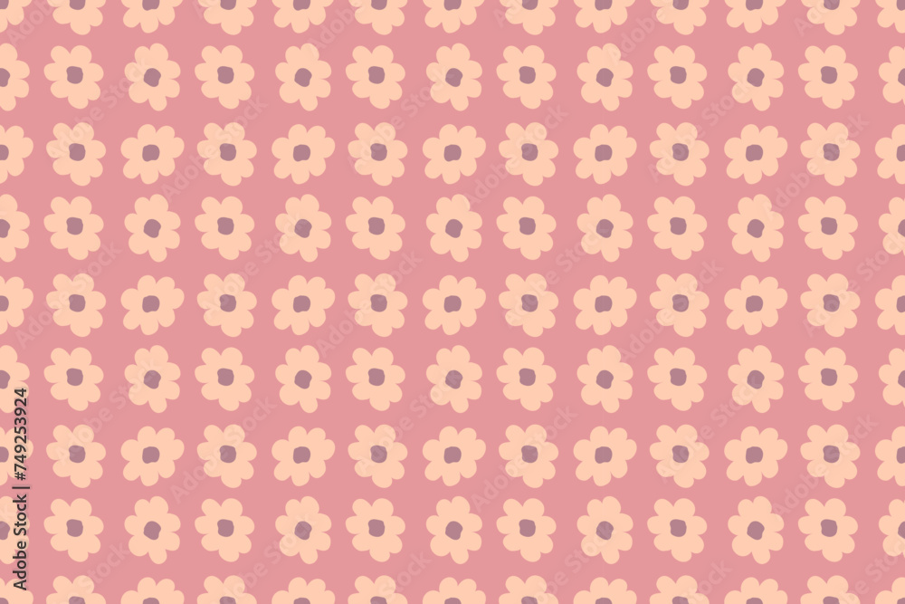 Seamless background of flowers. Modern hand drawn vector for minimalist print, wallpaper design Seamless background of flowers. Modern hand drawn vector for minimalist print, wallpaper design