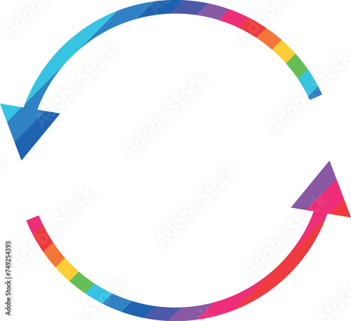 circle in the form of arrows in the style of lgbt. Rotation in a circle, sensory movement around the circle in the form of a process