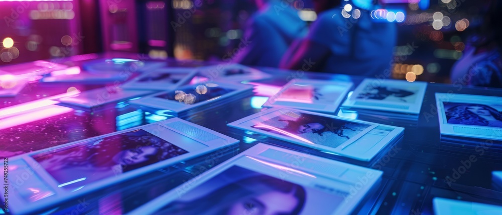 Table Covered With Pictures of People