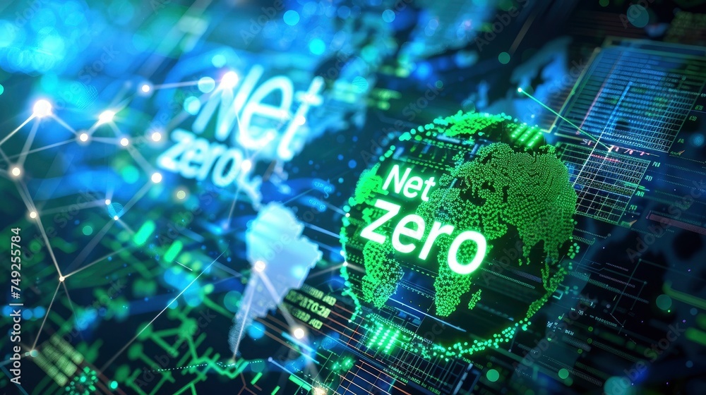 Obraz premium Net Zero technology with text