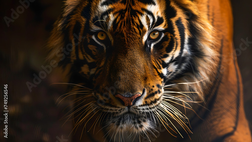 closed portrait of tiger