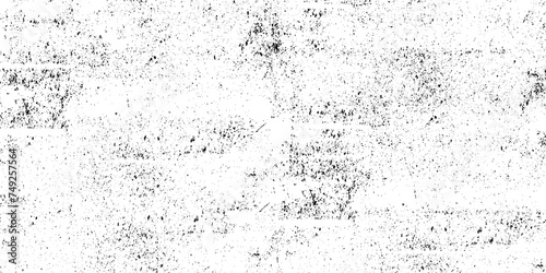 Dust overlay distress grungy effect paint. Black and white grunge seamless texture. Dust and scratches grain texture on white and black background. 