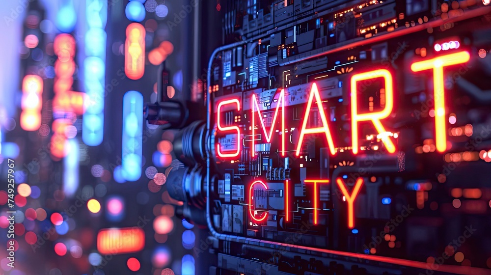 Smart city technology with text
