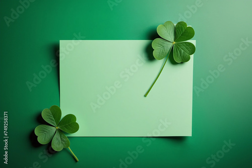 Saint Patrick's Day concept. Top view photo of st patrick's day decorations pots isolated green background with copyspace generative ai