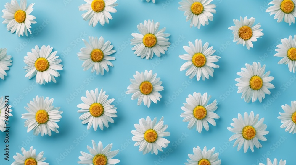 Seamless spring pattern of Daisy flowers. Spring awakening concept. Seamless spring pattern of Daisy flowers. Spring awakening concept.