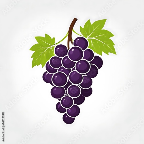 flat vector grapes icon isolated white background, logo style.