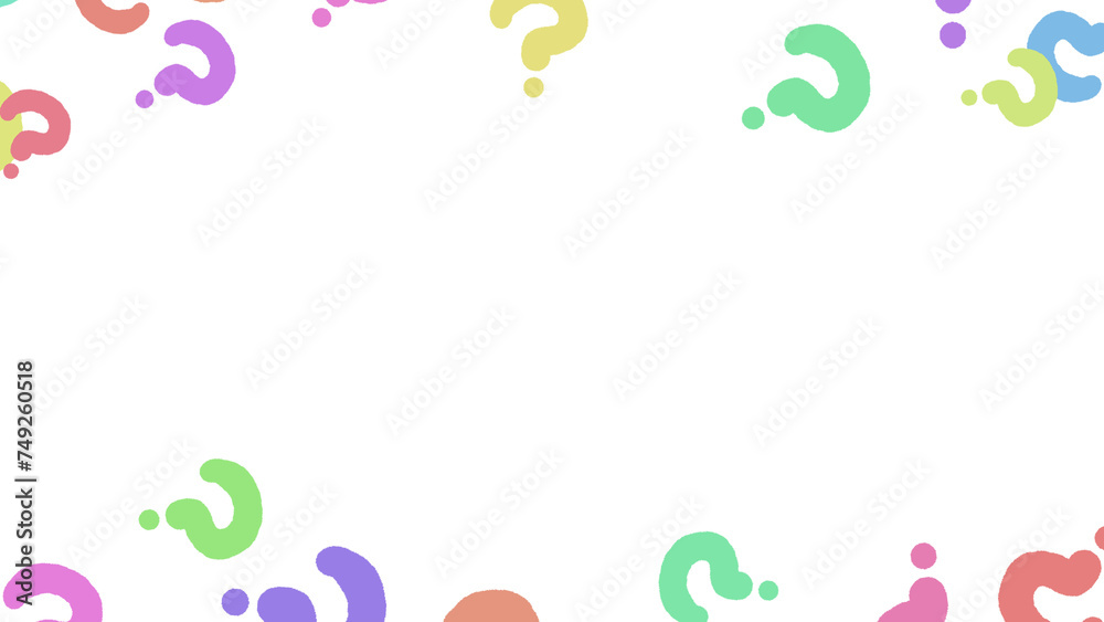 Obraz premium カラフルなハテナの背景