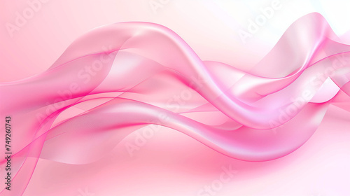 Abstract 3D Wavy Background. Girl Power Day ribbon background. © Butt _Ai