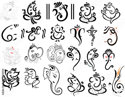 Lord ganesh vector illustration various collection