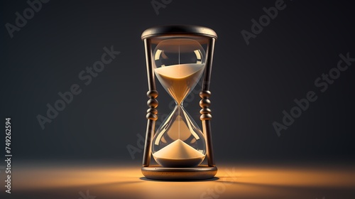 A classic hourglass on a plain background, symbolizing the passage of time.