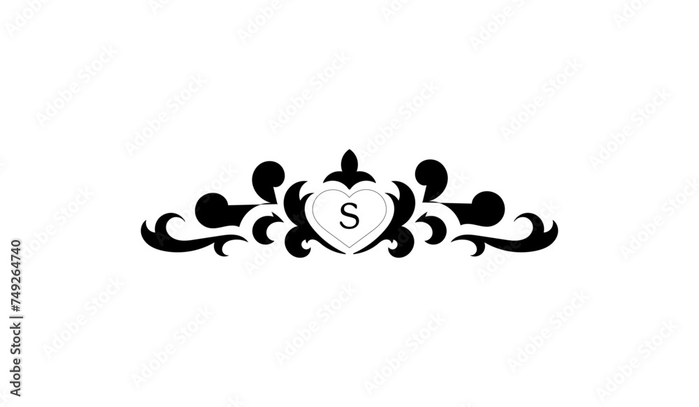 Luxury Heart With Butterflies Alphabetical Logo Luxury Heart With Butterflies Alphabetical Logo
