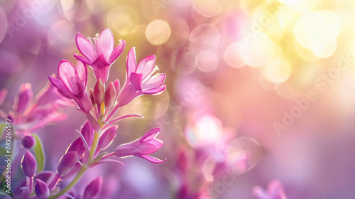 Pink-violet tender buds of centaury flower close up © UsamaR