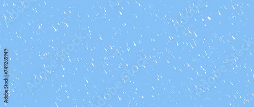 Hand-drawn white diagonal raindrop on blue background. Seamless texture with dashed strokes. Rain pattern. Wrapping paper with small dots or rain painted with a brush. Abstract modern vector texture. © A_Y_N