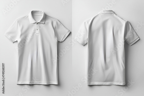 Fashion Classic grey Polo T-shirt, mockup on white background. Space for design, print and showcasing. Generate Ai..