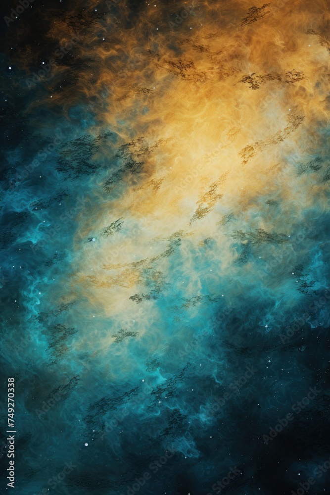 Azure nebula background with stars and sand