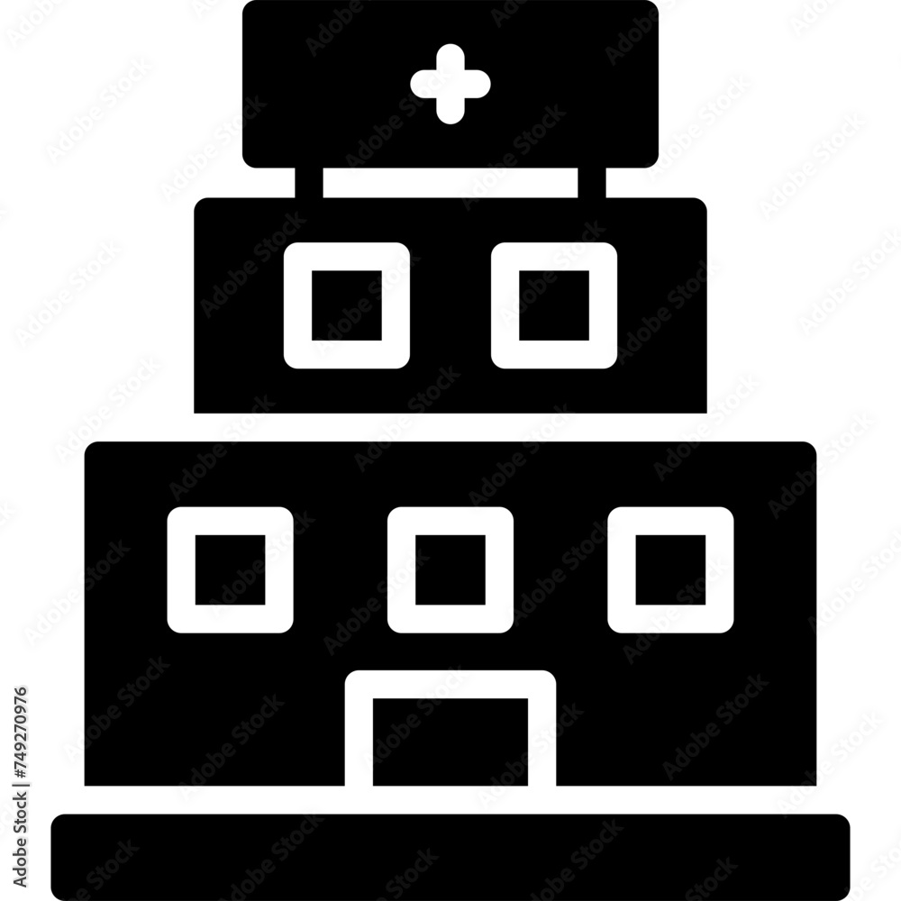 Clinic Vector Glyph Icon Clinic Vector Glyph Icon