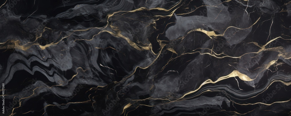 Black marble pattern that has the outlines of marble, in the style of luxurious, poured 