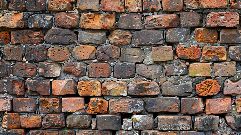 Brick texture background copyspace for your design. Generative AI