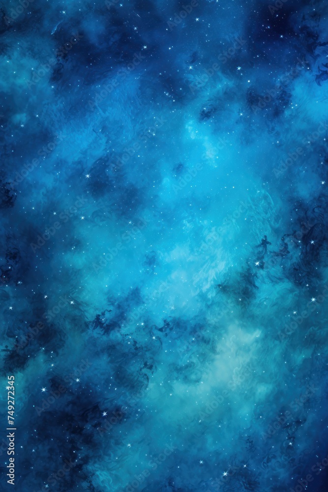 Blue nebula background with stars and sand