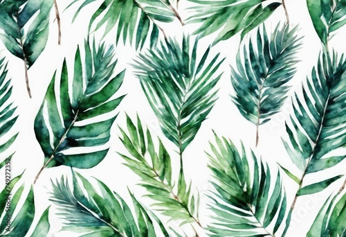 A painting of green leaves with a white background. The leaves are painted in a way that they look like they are growing out of the white background. The painting has a calming and peaceful mood