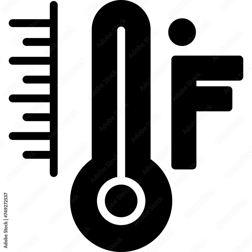 Farenheit Vector Glyph Icon